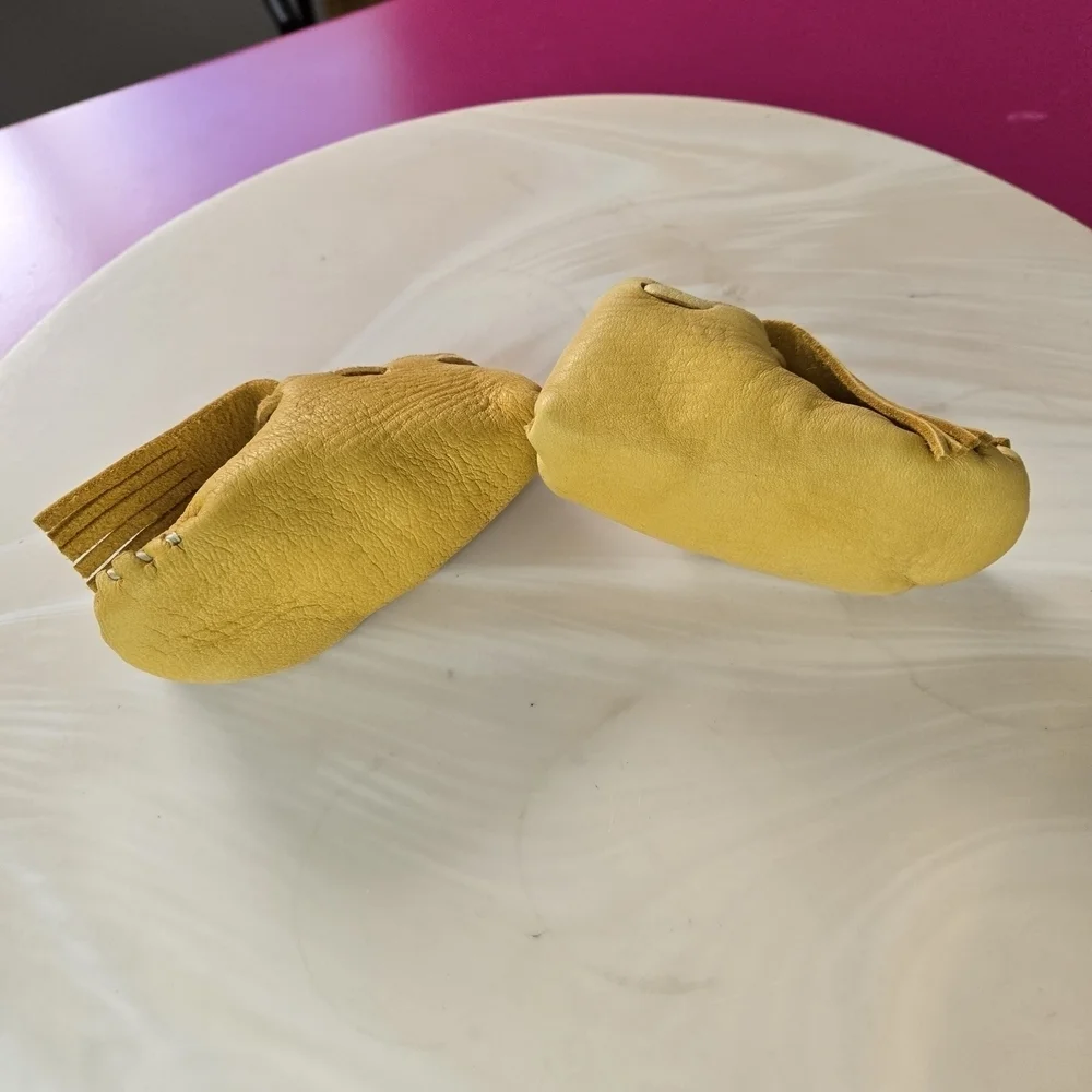 Charming Tan Kids Moccasins with Fringe